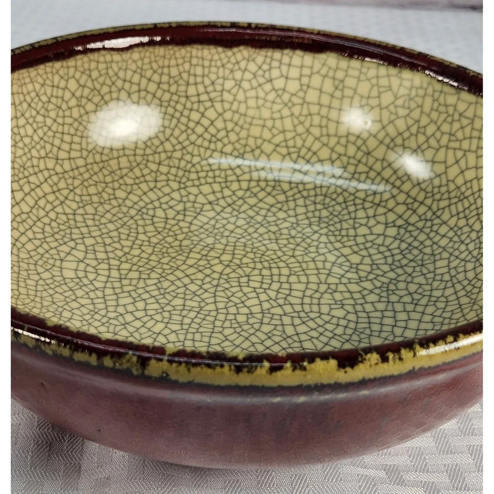 PIER 1 Stoneware Crackle Large Serving Bowl / Decor 10 1/4
